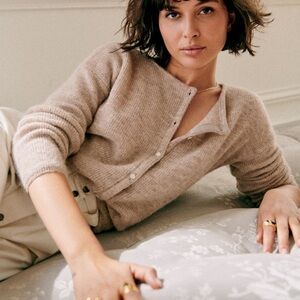 Sezane NWT Small Beige Cardigan Gilet Gaspard